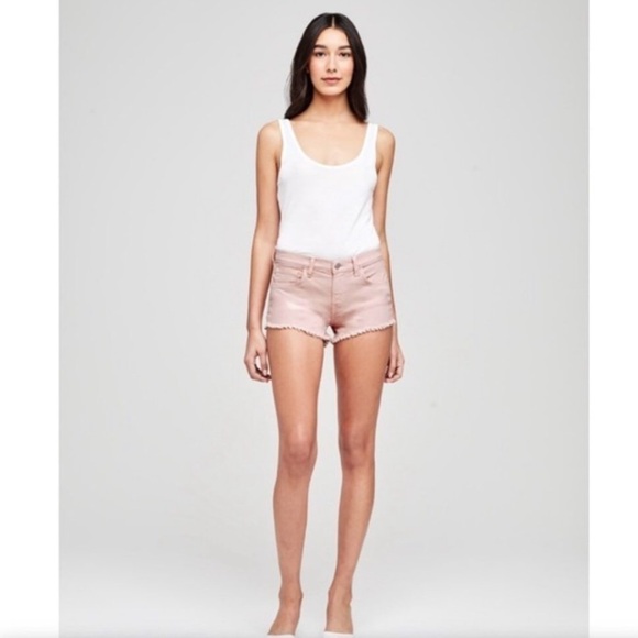 L’AGENCE Denim Shorts Frayed Hem Size 25 - Picture 1 of 10